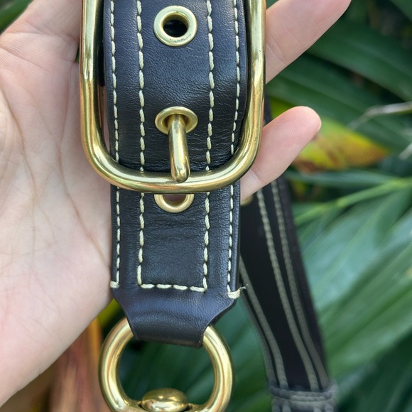 200. Vintage Coach Cream & Brown Leather Suede Shoulder Bag w/Signature C Design - Picture 6 of 12